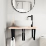 Estante de lavabo de pared de acero y madera maciza de roble de , Tocadores de baño - Ref: Foro24-3302631, Precio: 86,68 €, D...