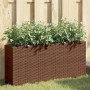 Jardinera con 2 maceteros de ratán sintético marrón 90x20x40 cm de , Maceteros y jardineras - Ref: Foro24-366408, Precio: 61,...