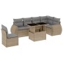 Set sofás de jardín 7 piezas y cojines ratán sintético beige en Conjuntos de jardín | Comprar online en Foru.es