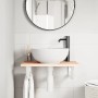 Estante de lavabo de pared de acero y madera maciza de roble de , Tocadores de baño - Ref: Foro24-3302542, Precio: 59,67 €, D...