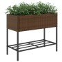 Jardineras con estante 2 uds ratán sintético marrón 90x40x75 cm de , Maceteros y jardineras - Ref: Foro24-3210508, Precio: 14...