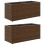 Jardineras con 2 maceteros 2 uds ratán PE marrón 72x30x32 cm de , Maceteros y jardineras - Ref: Foro24-3210529, Precio: 85,73...