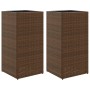 Jardineras 2 unidades ratán sintético marrón 40x40x80 cm de , Maceteros y jardineras - Ref: Foro24-3210520, Precio: 156,51 €,...