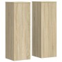 Soportes para plantas 2 uds madera roble Sonoma 33x33x100 cm de , Soportes para macetas - Ref: Foro24-3307884, Precio: 109,20...