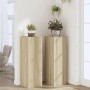 Soportes para plantas 2 uds madera roble Sonoma 33x33x100 cm de , Soportes para macetas - Ref: Foro24-3307884, Precio: 109,20...