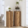 Soportes para plantas 2 uds madera roble artisian 33x33x100 cm de , Soportes para macetas - Ref: Foro24-3307890, Precio: 108,...