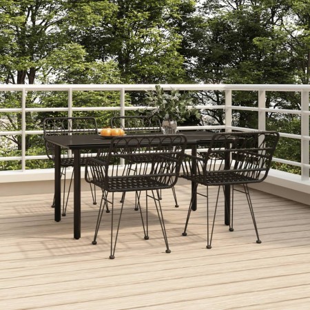 Juego de comedor de jardín 5 piezas ratán sintético negro de , Conjuntos de jardín - Ref: Foro24-3157869, Precio: 393,12 €, D...