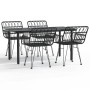 Juego de comedor de jardín 5 piezas ratán sintético negro de , Conjuntos de jardín - Ref: Foro24-3157869, Precio: 393,12 €, D...