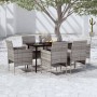 Juego de comedor de jardín 7 piezas con cojines gris y negro de , Conjuntos de jardín - Ref: Foro24-3099314, Precio: 471,90 €...