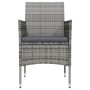 Juego de comedor de jardín 7 piezas con cojines gris y negro de , Conjuntos de jardín - Ref: Foro24-3099314, Precio: 471,90 €...