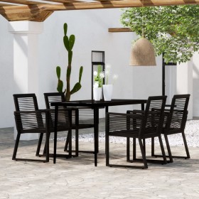Juego de comedor de jardín 5 piezas negro de , Conjuntos de jardín - Ref: Foro24-3099157, Precio: 410,54 €, Descuento: %