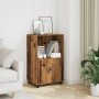 Armario con ruedas madera de ingeniería envejecida 55x40x91 cm de , Aparadores - Ref: Foro24-853189, Precio: 73,28 €, Descuen...