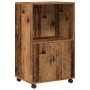Armario con ruedas madera de ingeniería envejecida 55x40x91 cm de , Aparadores - Ref: Foro24-853189, Precio: 73,28 €, Descuen...