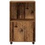 Armario con ruedas madera de ingeniería envejecida 55x40x91 cm de , Aparadores - Ref: Foro24-853189, Precio: 73,28 €, Descuen...