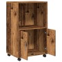Armario con ruedas madera de ingeniería envejecida 55x40x91 cm de , Aparadores - Ref: Foro24-853189, Precio: 73,28 €, Descuen...