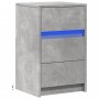 Mesita de noche con luces LED madera ingeniería gris hormigón de , Mesitas de noche - Ref: Foro24-852015, Precio: 80,67 €, De...