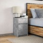 Mesita de noche con luces LED madera ingeniería gris hormigón de , Mesitas de noche - Ref: Foro24-852015, Precio: 80,67 €, De...