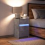 Mesita de noche con luces LED madera ingeniería gris hormigón de , Mesitas de noche - Ref: Foro24-852015, Precio: 80,67 €, De...