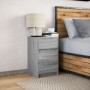 Mesita de noche con luces LED madera de ingeniería gris Sonoma de , Mesitas de noche - Ref: Foro24-852017, Precio: 64,54 €, D...