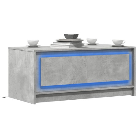 Mesa de centro con luces LED madera de ingeniería gris hormigón de , Mesas de centro - Ref: Foro24-851987, Precio: 105,89 €, ...