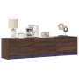 Mueble de TV LED madera ingeniería marrón roble 165x34x40 cm de , Muebles TV - Ref: Foro24-852256, Precio: 105,85 €, Descuent...