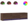 Mueble de TV LED madera ingeniería marrón roble 165x34x40 cm de , Muebles TV - Ref: Foro24-852256, Precio: 105,85 €, Descuent...