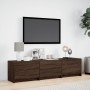 Mueble de TV LED madera ingeniería marrón roble 165x34x40 cm de , Muebles TV - Ref: Foro24-852256, Precio: 105,85 €, Descuent...