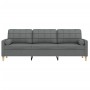 Sofá de 3 plazas con cojines tela gris oscuro 210 cm de , Sofás - Ref: Foro24-3278202, Precio: 298,70 €, Descuento: %