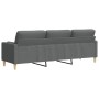 Sofá de 3 plazas con cojines tela gris oscuro 210 cm de , Sofás - Ref: Foro24-3278202, Precio: 298,70 €, Descuento: %
