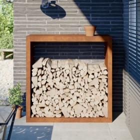 Leñero 100x40x100 cm Acero oxidado de , Bolsas y soportes de leña - Ref: Foro24-850974, Precio: 120,82 €, Descuento: %