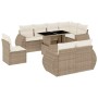 Set de sofás de jardín 9 pzas con cojines ratán sintético beige en Conjuntos de jardín | Comprar online en Foru.es