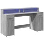 Escritorio con LED madera ingeniería gris sonoma 160x55x91 cm de , Escritorios - Ref: Foro24-3309434, Precio: 209,45 €, Descu...