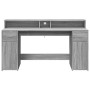 Escritorio con LED madera ingeniería gris sonoma 160x55x91 cm de , Escritorios - Ref: Foro24-3309434, Precio: 209,45 €, Descu...
