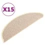 Alfombras de peldaño escalera 15 uds blanco y marrón 56x17x3 cm de vidaXL, Alfombrillas para escalones - Ref: Foro24-149852, ...