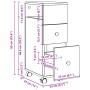 Armario de baño estrecho con ruedas madera de ingeniería negro de , Taquillas y armarios de almacenamiento - Ref: Foro24-8552...