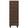 Armario de baño estrecho con ruedas madera marrón roble de , Taquillas y armarios de almacenamiento - Ref: Foro24-855238, Pre...