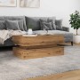 Mesa de centro con luces LED roble artisian 90x50x40 cm de , Mesas de centro - Ref: Foro24-857719, Precio: 116,67 €, Descuent...