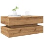 Mesa de centro con luces LED roble artisian 90x50x40 cm de , Mesas de centro - Ref: Foro24-857719, Precio: 116,67 €, Descuent...