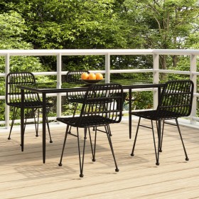 Juego de comedor de jardín 5 piezas ratán sintético negro de , Conjuntos de jardín - Ref: Foro24-3157883, Precio: 431,44 €, D...