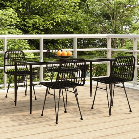 Juego de comedor de jardín 5 piezas ratán sintético negro de , Conjuntos de jardín - Ref: Foro24-3157883, Precio: 431,44 €, D...