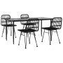 Juego de comedor de jardín 5 piezas ratán sintético negro de , Conjuntos de jardín - Ref: Foro24-3157883, Precio: 431,44 €, D...