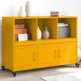 Aparador de acero amarillo mostaza 100,5x39x72 cm de , Aparadores - Ref: Foro24-846737, Precio: 128,90 €, Descuento: %