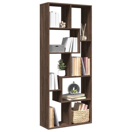 Librería divisora madera ingeniería marrón roble 67x25x161,5 cm de , Librerías y estanterías - Ref: Foro24-858081, Precio: 90...