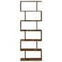 Librería divisora 6 niveles madera roble ahumado 70x24x193 cm de , Librerías y estanterías - Ref: Foro24-858088, Precio: 80,7...