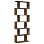 Librería divisora 6 niveles madera roble ahumado 70x24x193 cm de , Librerías y estanterías - Ref: Foro24-858088, Precio: 80,7...