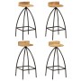 Juego de mesa alta y taburetes 5 piezas madera maciza de mango de , muebles para cocinas y comedores - Ref: Foro24-245272, Pr...