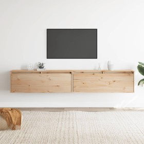Armario de pared 2 uds madera maciza de pino 100x30x35cm de , Estantes y estanterías - Ref: Foro24-813466, Precio: 145,77 €, ...