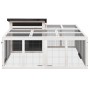 Conejera de madera maciza de pino gris 144x123x67,5 cm de , Jaulas y habitáculos para animales pequeños - Ref: Foro24-172282,...