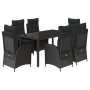 Set de comedor de jardín 7 pzas y cojines ratán sintético negro de , Conjuntos de jardín - Ref: Foro24-3213072, Precio: 830,3...