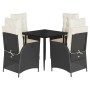 Set de muebles jardín 5 pzas con cojines ratán sintético negro de , Conjuntos de jardín - Ref: Foro24-3213156, Precio: 556,64...